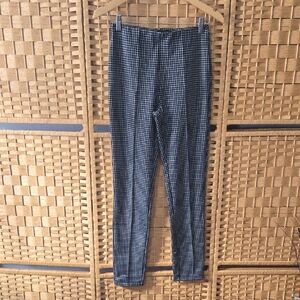 Tahari Black & White Check Slim Chinos